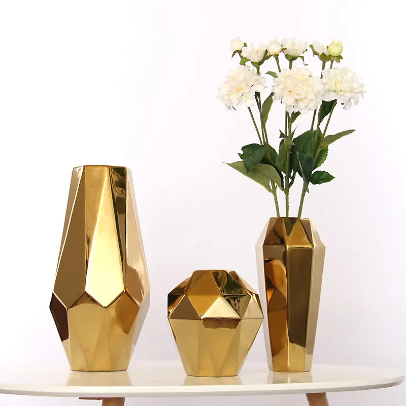 Vente en gros, vase à fleurs nordique moderne en porcelaine de luxe pour décoration intérieure, accessoires de décoration en céramique