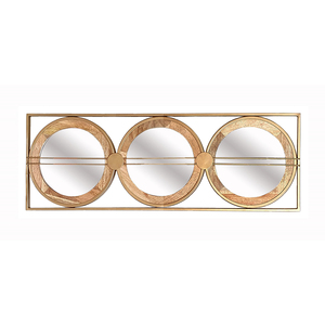 OVS 40x14 Inch 3 Piece <strong>Wall</strong> <strong>Mirror</strong> Adelaide Gold Frame Round Mango Wood <strong>Mirror</strong> <strong>Set</strong> - Product Image 6