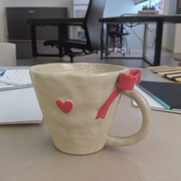 Tasse en céramique 3D émaillée personnalisée avec nœud papillon en relief tasse de décoration quotidienne en porcelaine objets décoratifs pour la maison