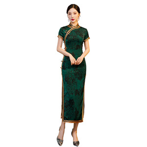 Modelo 318, Vestido Cheongsam Tradicional Chino Antiguo para Mujer, Ropa Larga para Primavera y Verano, Banquete, Uso Diario, Vestido Qipao para Madre - Product Image 5