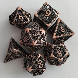 Lot de dés polyédriques personnalisés avec logo, 19 mm, noirs, pour jeux de table Dungeons and Dragons, ensemble de dés <span class=keywords><strong>RPG</strong></span>, ensemble de dés métalliques D&D - Product Image 4