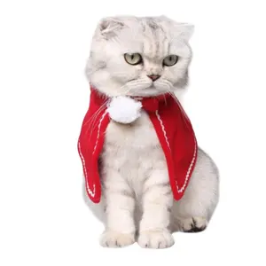 Kostum Jubah Kucing Peliharaan Mantel Kecil Natal Cosplay Mantel Kucing