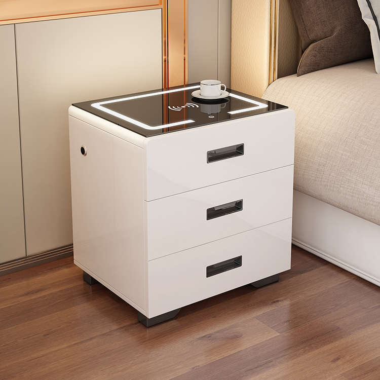 side bed table led locker