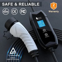 Chargeur EV portable feyree 16A monophasé avec prise NACS pour voitures Tesla, chargeur EV AC de haute qualité, réglage du courant, chargeur de voyage