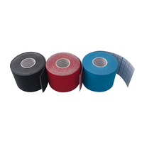 Bande de kinésiologie extensible quadridirectionnelle 5cm*5m en nylon, noir, rouge, bleu, avec colle hypoallergénique, bande élastique pour kinésiologie