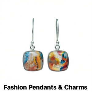 Colgantes y Dijes de Moda, Aleación Plateada con Cristales y Diamantes de Imitación, Joyería Unisex Moderna - Product Image 1