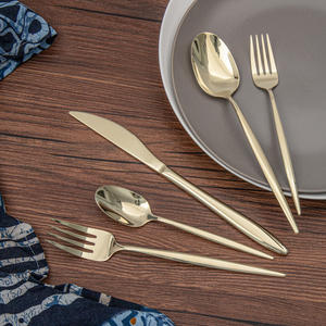 Ensemble de couverts commerciaux Nordische Portugiesisches Goldenes Besteck poignée en acier inoxydable finition or miroir Gabel Silberware - Product Image 3