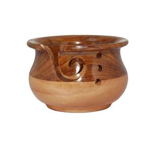 sturdy heavy beech wood yarn holder yarn bowl wood for holiday gift DIY knitting lover