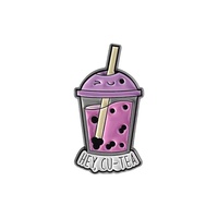 Broches en gros Nouveauté 2026 : Épingles créatives en forme de tasses à thé et à café, badges en métal avec perles et thé au lait