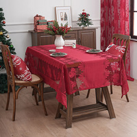 Nappe de table en dentelle creuse américaine Nappe de Noël Nappes rectangulaires rouges pour événements