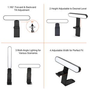 โคมไฟหน้าจอ LED แบบสัมผัสหรี่แสงได้ โคมไฟตั้งโต๊ะสำหรับจอภาพ ไฟประชุมทางวิดีโอแบบซูม ไฟพกพาสำหรับแล็ปท็อป ไฟส่องสว่างแบบแท่งสำหรับทำงานระยะไกลบนพีซี - Product Image 3