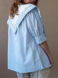 Vendita calda bohémien ricamato camicetta di cotone o collo a sbuffo etnico contadino Top da donna - Product Image 2