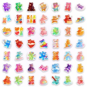 Puffy Cartoon <b>Bear</b> Stickers Waterproof Glossy PVC Valentine's Day Decorative Sticker Set - Product Image 4