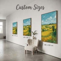 Dipinti e Opere d'Arte Murale, Dipinto a Olio Dipinto a Mano, Paesaggio Decorativo su Tela, Stile Wabi-Sabi, Impasto Scultoreo per