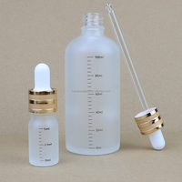 Bouteilles compte-gouttes vides d'huile essentielle en verre dépoli clair 5ml 10ml 15ml 20ml 30ml 50ml 100ml flacon en verre de sérum compte-gouttes en gros