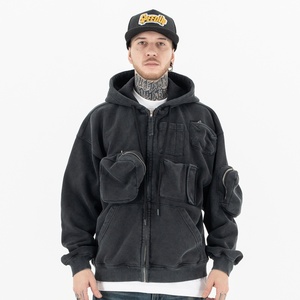 Pull tricoté homme F231 Automne Hiver 2025 MM6 Nouvelle Marque Tendance Taille XL Ample Multi-Poches à Capuche Uni Polyester/Coton - Product Image 1