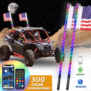 Led roi đèn đuổi theo RGB 300Led/M LED thắp sáng roi ứng dụng + từ xa điều khiển kép UTV đa chiều dài IP67 mùa xuân linh hoạt roi ánh sáng - Product Image 3