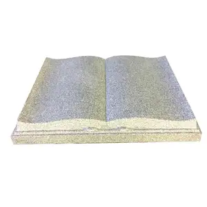 Lápida de granito gris abierta con forma de libro de la Biblia, piedra conmemorativa, pequeña, precio bajo