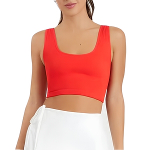 Soutien-gorge de yoga rouge pour femme, respirant, à maintien moyen, idéal pour le sport - Product Image 1