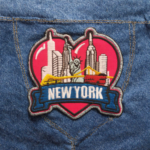 Patchs brodés thermocollants en PVC sergé avec logo cœur à paillettes de New York, souvenirs de voyage, appliques, badges, patchs brodés personnalisés pour chapeaux - Product Image 3