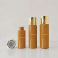 Flacon Vide Blanc en Plastique PET Transparent pour Tonique Visage avec Bouchon Doré, Tailles Disponibles : 100ml, 120ml, 150ml, 200ml, 250ml, 500ml, pour Masque Facial et Lotion