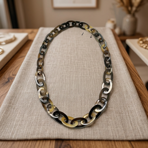Collares de Cuerno de Búfalo Estilo Vintage para Mujer, 90cm, Cadena de Eslabones Ecológica, Joyería de Moda, Logotipo Personalizado, Gran Venta para Aniversarios - Product Image 2