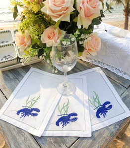 Juego de Servilletas de Algodón Blancas Personalizadas para Cocina, con Bordado de Lujo, Estilo Moderno Hecho a Mano para Bodas - Product Image 2