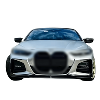 Kit de lèvre avant en ABS noir brillant et motif carbone pour BMW Série 4 G22/G23/G82 2020-2024