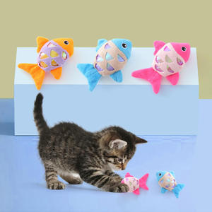 Eco-friendly Stuffed <b>Cat</b> Toys PP Cotton <b>Plush</b> Material Fish <b>Cat</b> Toys for Indoor <b>Cats</b> - Product Image 2