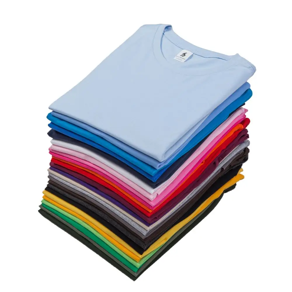 T-shirt unisexe 100% coton de haute qualité Logo personnalisable et style sportif décontracté de couleur neutre avec col en O