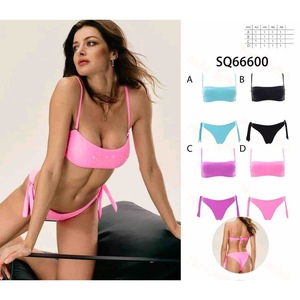Set bikini taglie forti con controllo pancia, costume da bagno rosa, blu, nero, viola SQ66600 - Product Image 1