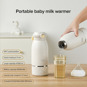 Nouveau design Chauffe-<span class=keywords><strong>biberon</strong></span> portable et bouilloire à lait Chauffe-lait électronique rechargeable par USB pour les 0-12 mois Motif imprimé - Product Image 2