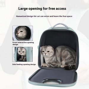 Fashionable Universal Cat Backpack Solid Zipper Outdoor Pet <strong>Carrier</strong> for <strong>Small</strong> <strong>Dogs</strong> Breathable <strong>Shoulder</strong> Satchel All Seasons - Product Image 3