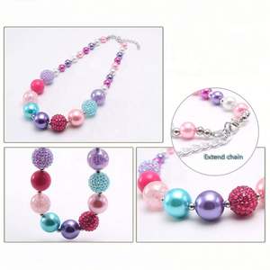 Women's Cute Ball Shape Acrylic Beaded Necklace Jewelry Set - Product Image 5