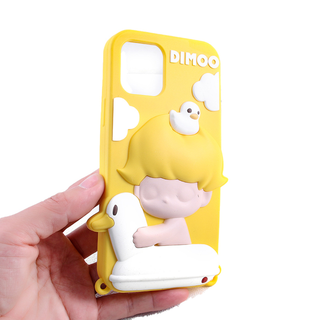 Decompression Cartoon Rubber Eco-Friendly 3D Soft Case Cute Women's Stand All-Covering Drop-Resistant Custom Colors Iron Split