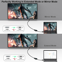 Adaptor HDTV ke VGA Uni Directional Berlapis Emas, Konverter Video Male ke Female untuk Monitor Laptop