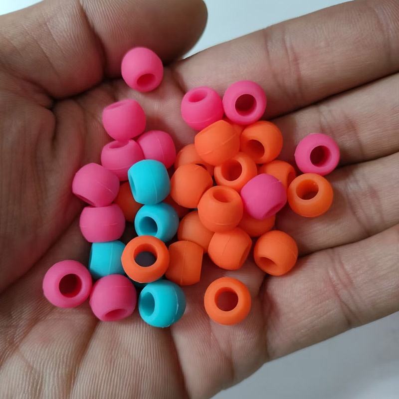 25pcs/bag Soft Silicone pony Beads Hair Beads for Braids Kids  Dreadlocks Hair Accessories