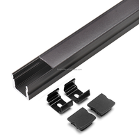 Bande lumineuse LED personnalisée Profilé d'extrusion aluminium Monté en surface Carré Canal LED Profilé aluminium gradable