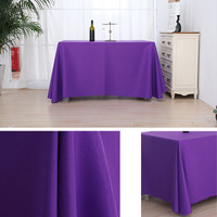 Tafellinnen Groothandel Op Maat Effen Kleur 100% Polyester Ontwerp Effen Kleur Hotel Party Woonkamer Tafelkleed Tafelkleden