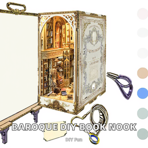 Hamaileon SQ21 DIY <span class=keywords><strong>Baroque</strong></span> Dreams pour kit de niche à livres 3D, puzzle miniature, serre-livres artisanal en MDF et PE - Product Image 2