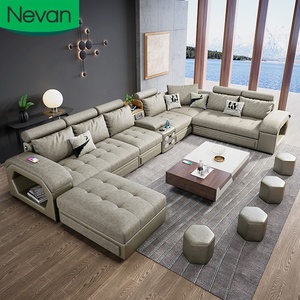 Bộ Ghế <span class=keywords><strong>Sofa</strong></span> Cổ Điển Chất Lượng Cao 7 Chỗ Ngồi, Đồ Nội Thất Phòng Khách Bằng Vải Latex - Product Image 1