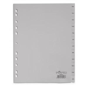 DURABLE - 6507-10 Divisor A4 12 teclas Dec-Ene con PPL cavalierini preimpreso, gris (paquete múltiple) - Product Image 1