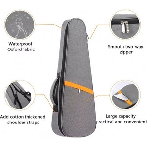 Funda de ukelele acolchada de espuma impermeable personalizada de fábrica BSCI, suave, para concierto y tenor, con correas dobles para el hombro, para tamaño pequeño - Product Image 2