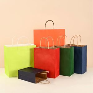 ถุงกระดาษคราฟท์สีน้ำตาลขนาดใหญ่สำหรับใส่ของกลับบ้าน อาหารจานด่วน ราคาขายส่ง พร้อมหูหิ้ว พิมพ์โลโก้ของคุณเองได้ - Product Image 1