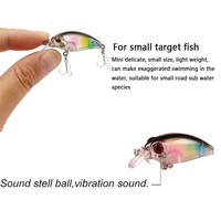 LUTAC LC01D MINI CRANK 35MM 2.5G Floating VMC HOOK Artificial Plastic False Bait Hard Bait 3D Simulation Eyes