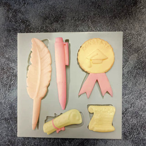 Graduation Silicone Molds Set With Caps Book Scrolls Owls For Cake Decorating Fondant Chocolate DIY - Product Image 3