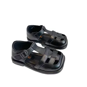 Children Summer Shoes Kids Boys Hollow Out Breathable Sandals Girls Genuine Leather Soft Sole Korean Style Baby Sandals