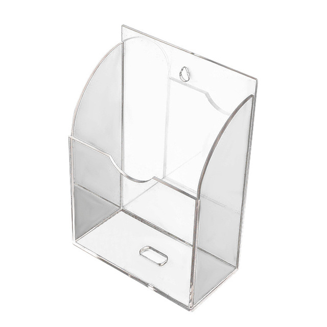 Acrylic 1/2/3/4 Slots Remote Control Holder Phone Storage Box Wall Mounted Multi Functional Storage Box for Hotels
