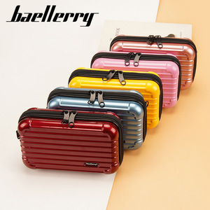 Baellerry Cosmetic <b>Case</b> Mini Portable Anti Theft <b>Makeup</b> Bag Solid Color Abspc Material Everyday Use - Product Image 3