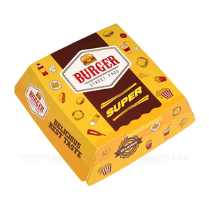 Custom Logo Hamburger <b>Box</b> Biodegradable Takeout Food Paper <b>Box</b> Fast Food Burger Sandwich Fried Chicken <b>Box</b> Snake Container - Product Image 3